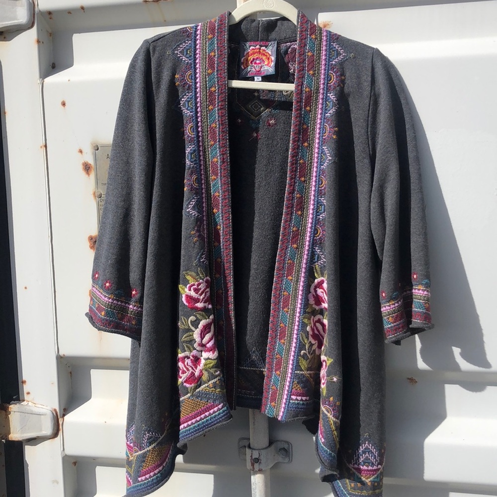 Johnny Was wrap with gorgeous embroidery